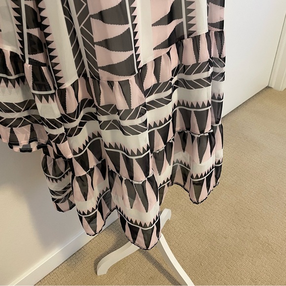 FS Collection Aztec Smock Tunic Mini Dress In Black, Small - Picture 7 of 10